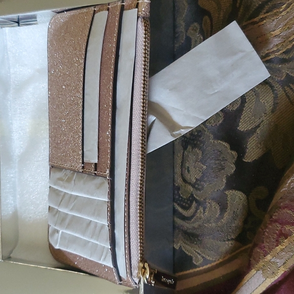 Kate spade new boxed zipper large slim cardholder glitz gold new this one sealed - Picture 5 of 7